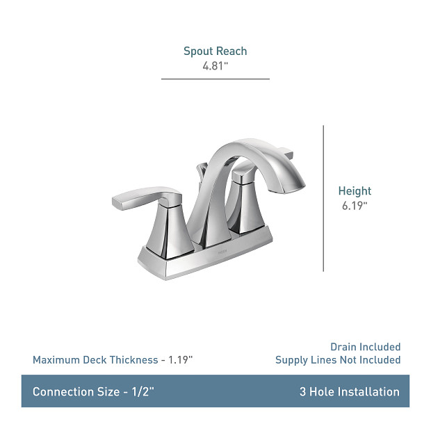 Moen 6901BN Voss Lavatory 2H Ctrst Bn