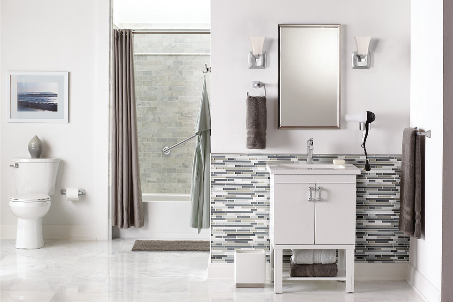 Moen 6903BN Voss Lavatory 1H 1H Ctrst Bn