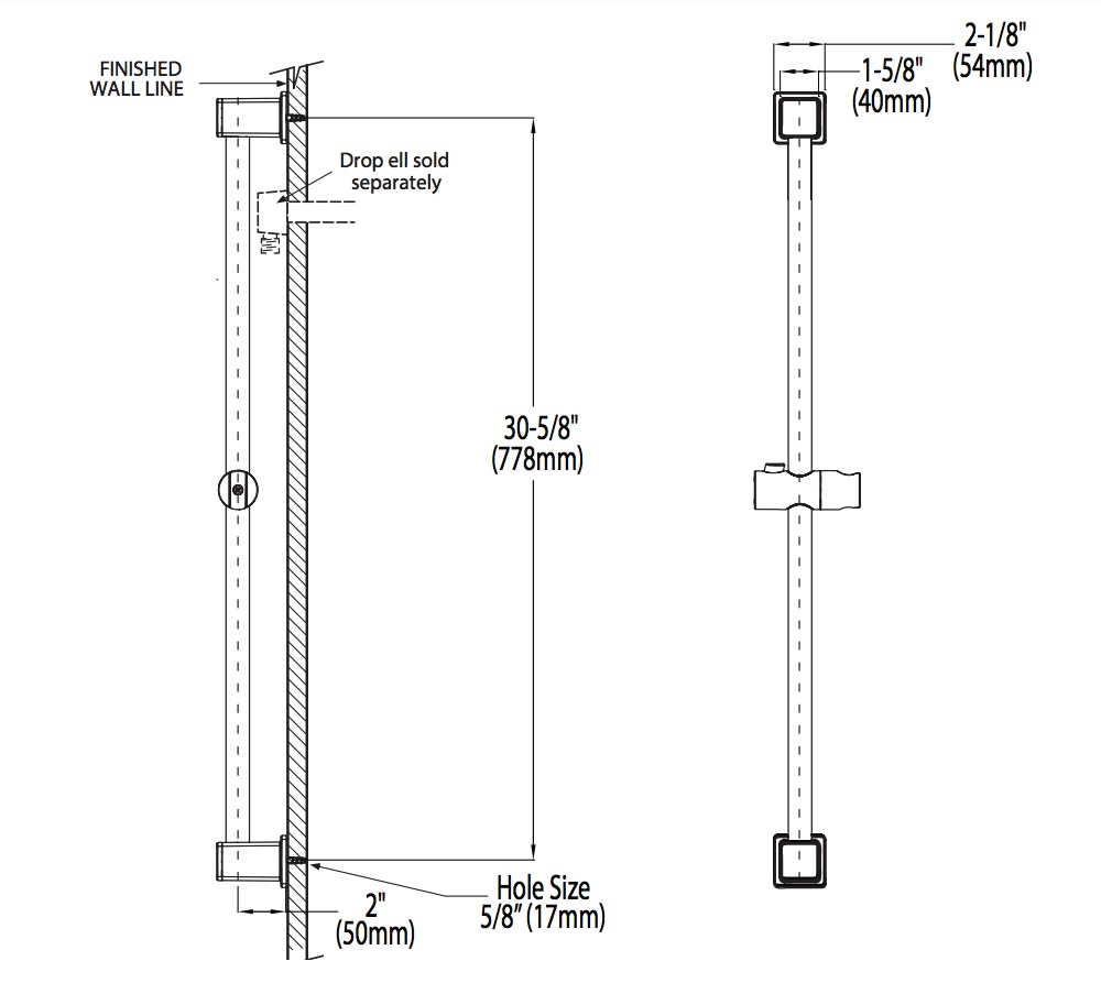 Moen A742BN 90 Degree Slide Bar Bn