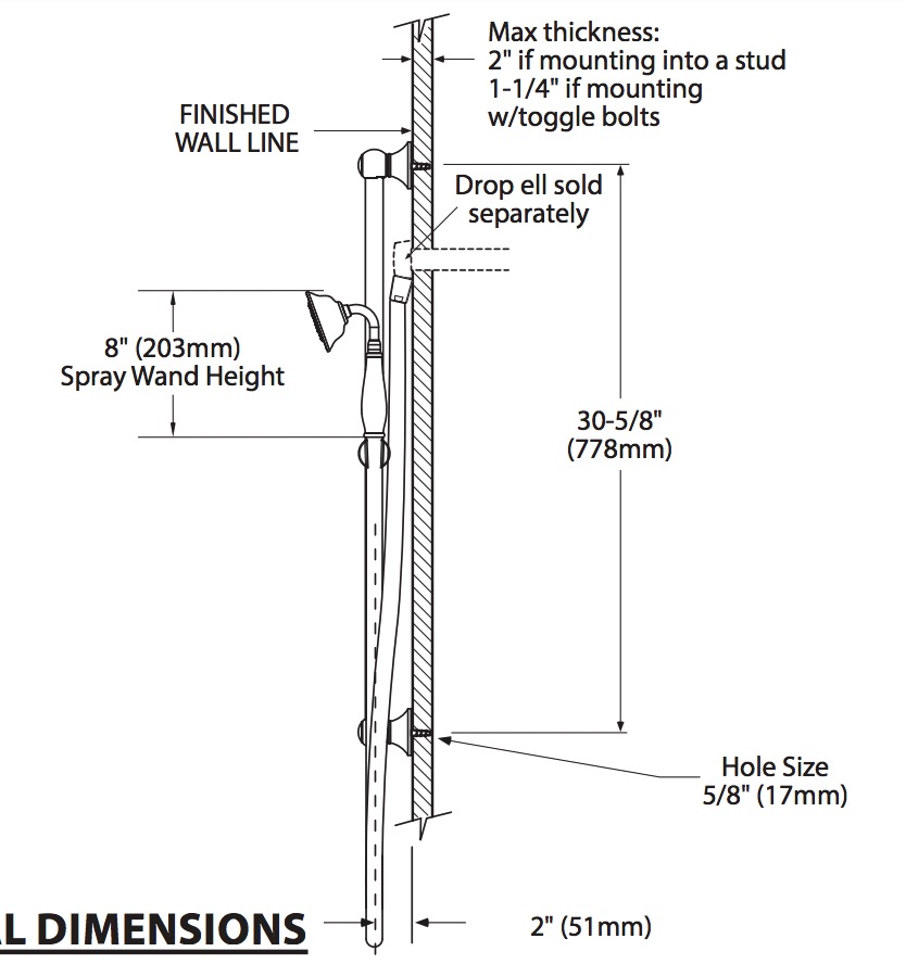 Moen S12107EP Weymouth Hh Shower W/ Slidebar Ep Chr
