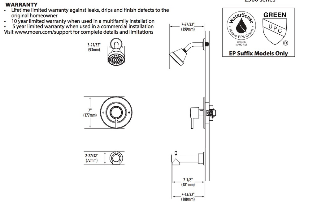 Moen T2192EPBN Align Posi Shower Only Trim Ep