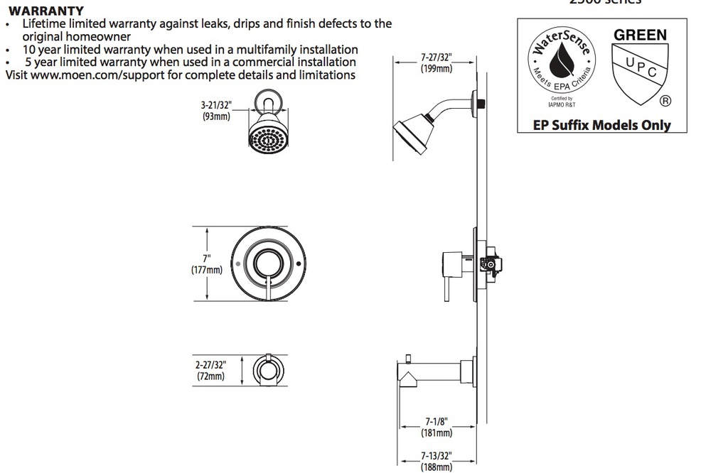 Moen T2193BN Align Posi Tub/Shower Trim Bn