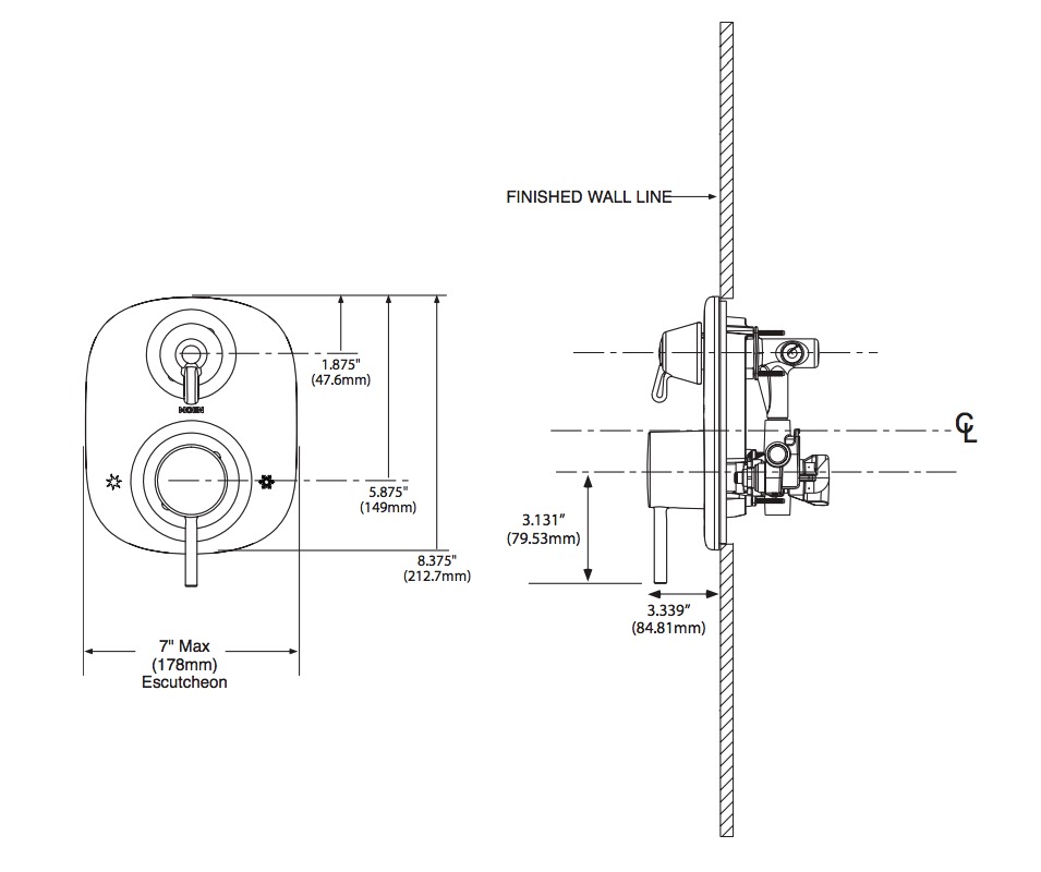 Moen T3290 Align 3F Moentrol Trim Only Ch