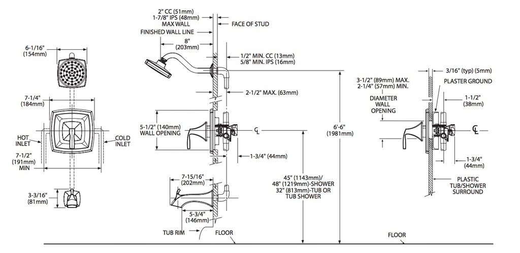 Moen T3691 Voss Mnt Valve Trim Chr
