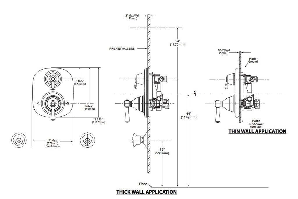 Moen T4111BN Trim Kgsy 3F Xvlv Only Bn