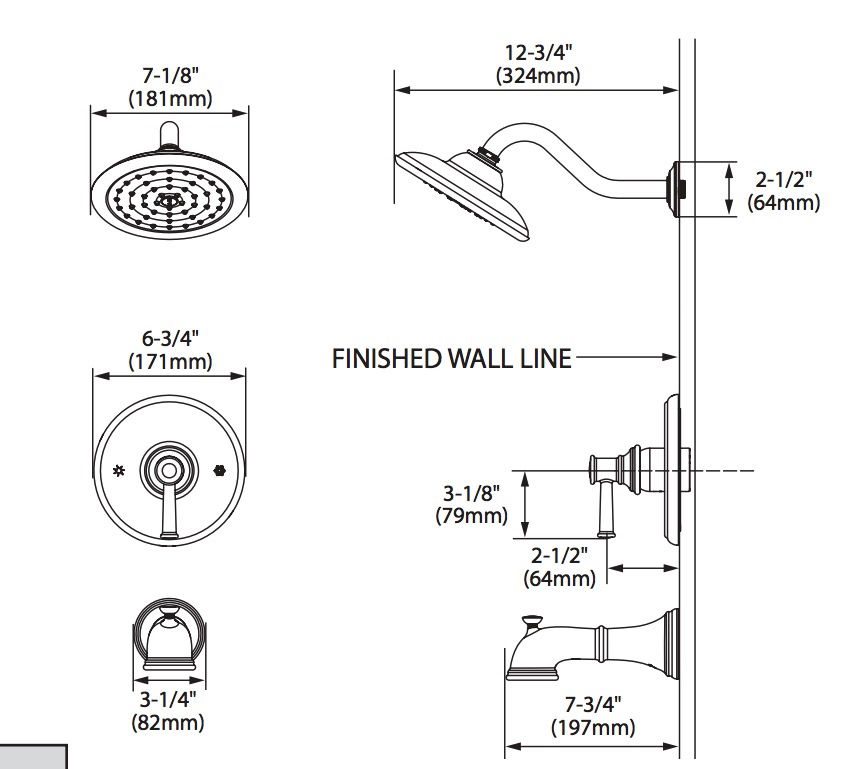 Moen UT3312BN Belfield M-Core 3S S/O Trim Bn