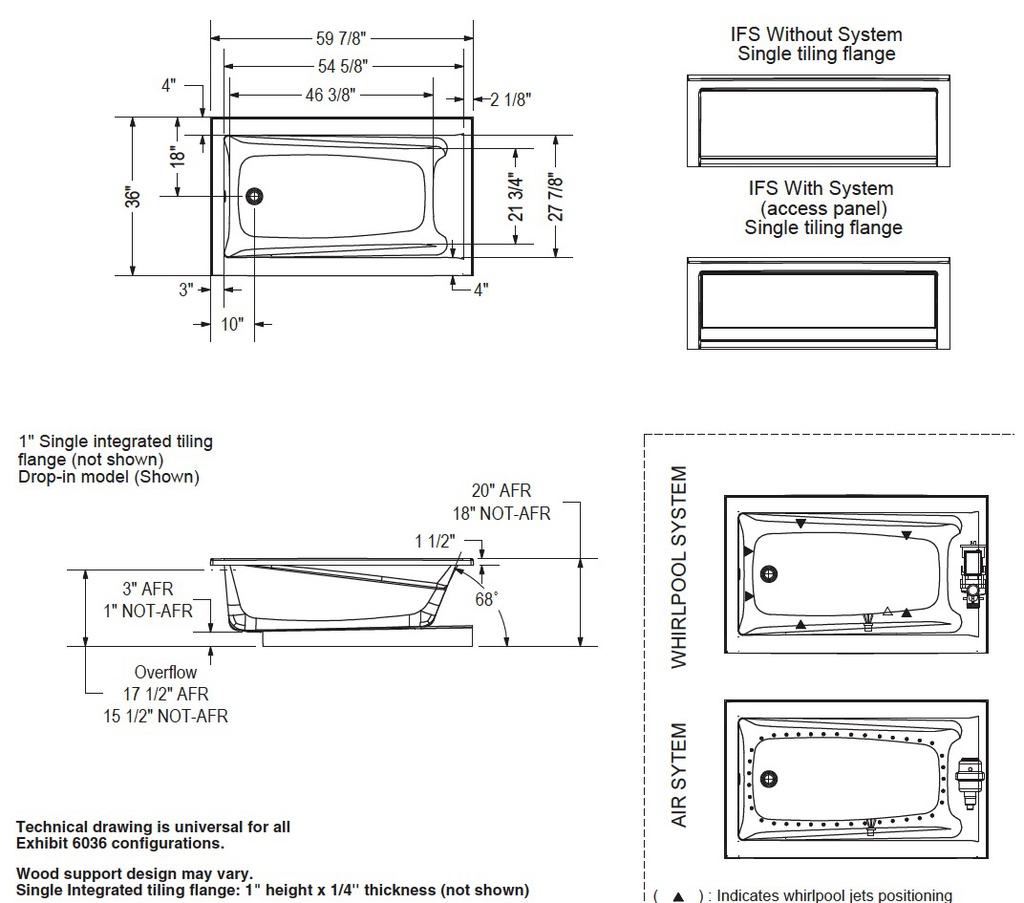 Maax 106170-096-001 Exhibit 6036 Comb. Whirl. & Aeroeffect White