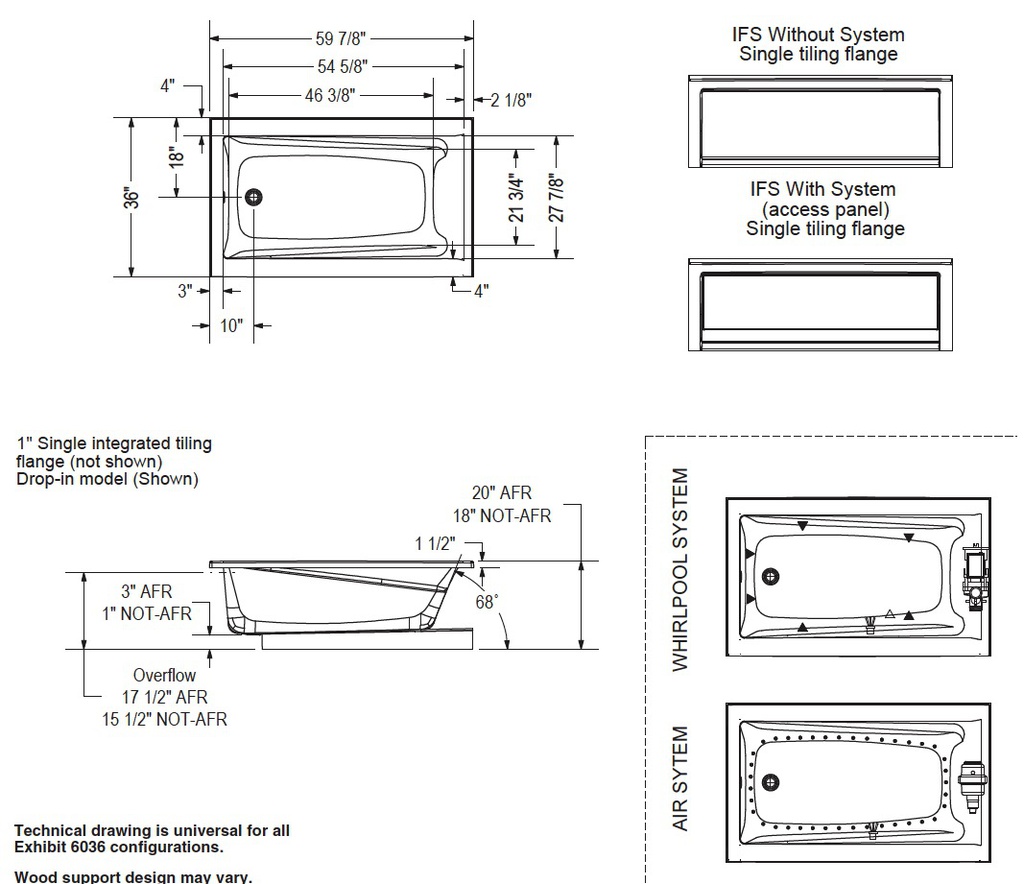 Maax 106173-R-096-001 Exhibit 6036 Ifs Afr Comb. Whirl. & Aeroeffect White