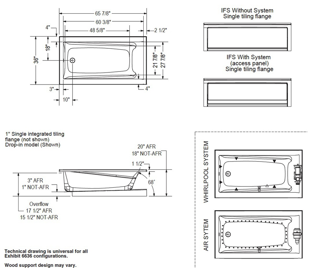 Maax 106177-096-001 Exhibit 6636 Comb. Whirl. & Aeroeffect White