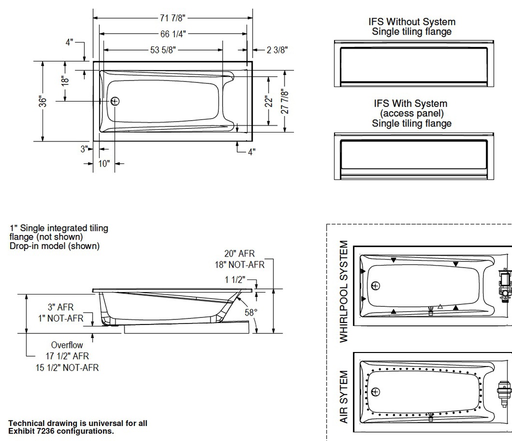 Maax 106183-R-096-001 Exhibit 7236 Ifs Comb. Whirl. & Aeroeffect White