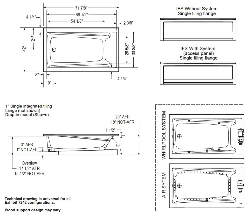 Maax 106185-096-001 Exhibit 7242 Comb. Whirl. & Aeroeffect White