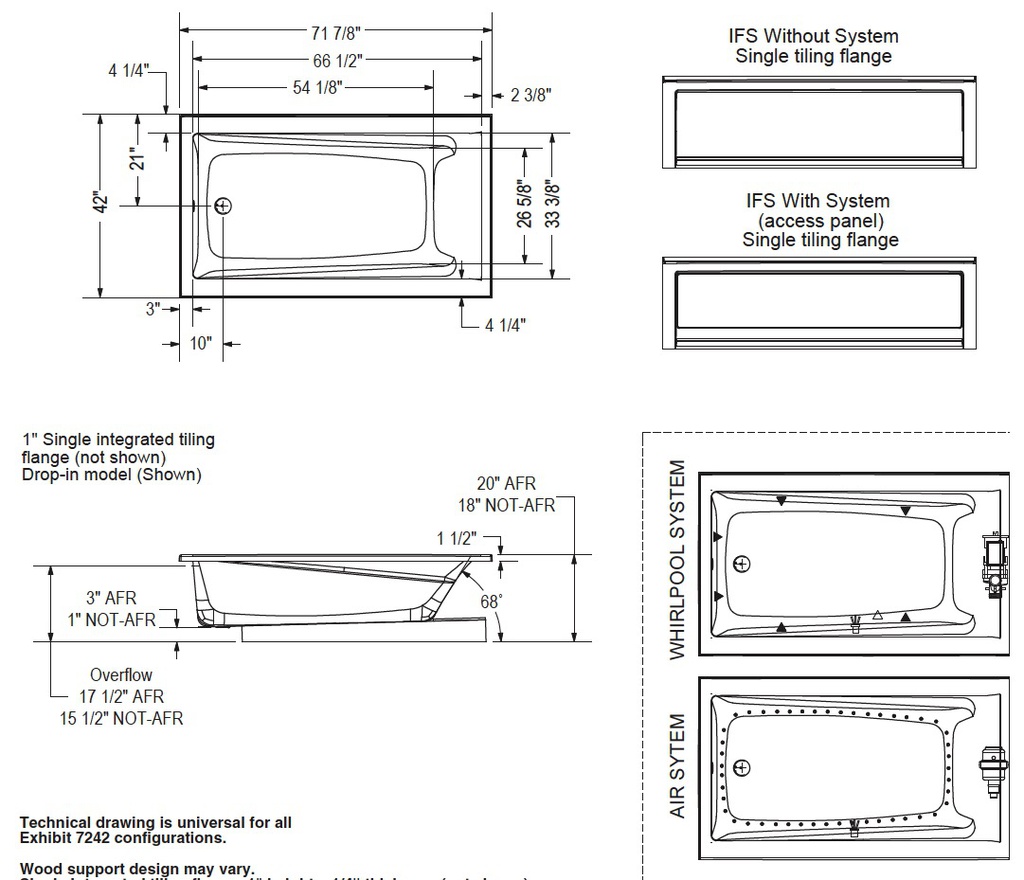 Maax 106188-L-103-001 Exhibit 7242 Ifs Afr Aeroeffect W/ Air Push Control White