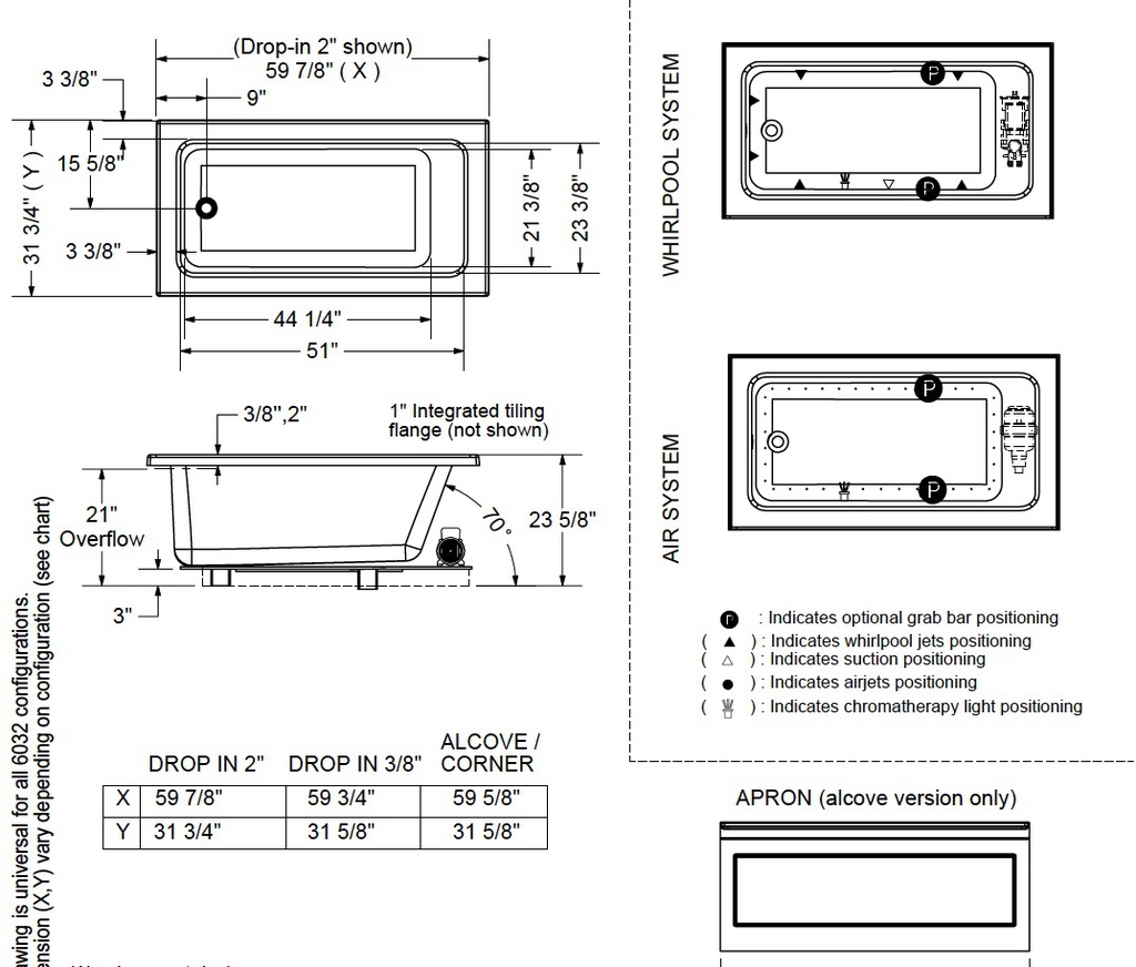 Maax 106201-L-001-001 Pose 6032 If Whirlpool White