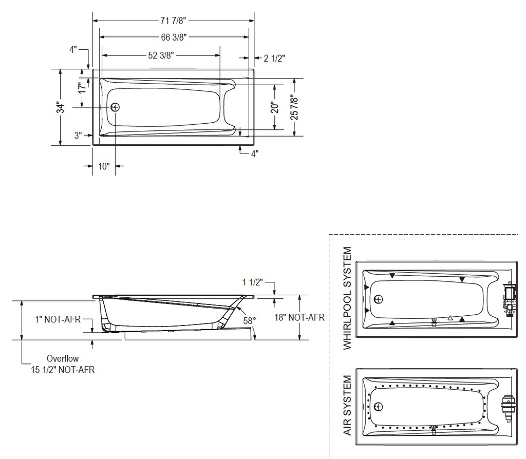Maax 106223-096-001 Exhibit 7234 Comb. Whirl. & Aeroeffect White