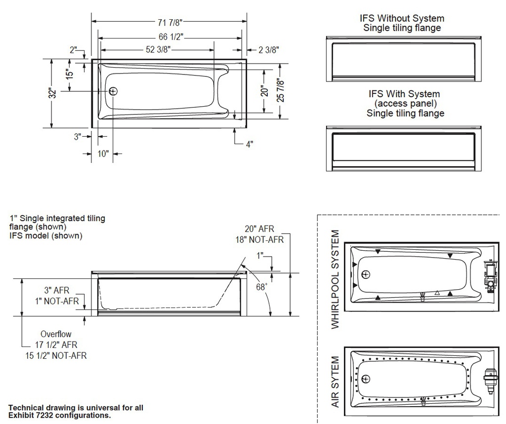Maax 106225-L-001-001 Exhibit 7232 Ifs Whirlpool White
