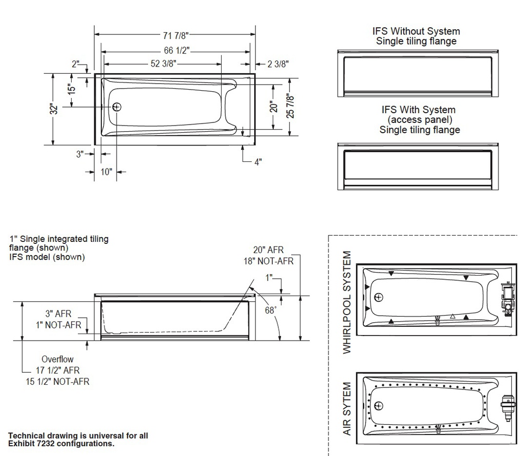 Maax 106226-L-096-001 Exhibit 7232 Ifs Afr Comb. Whirl. & Aeroeffect White