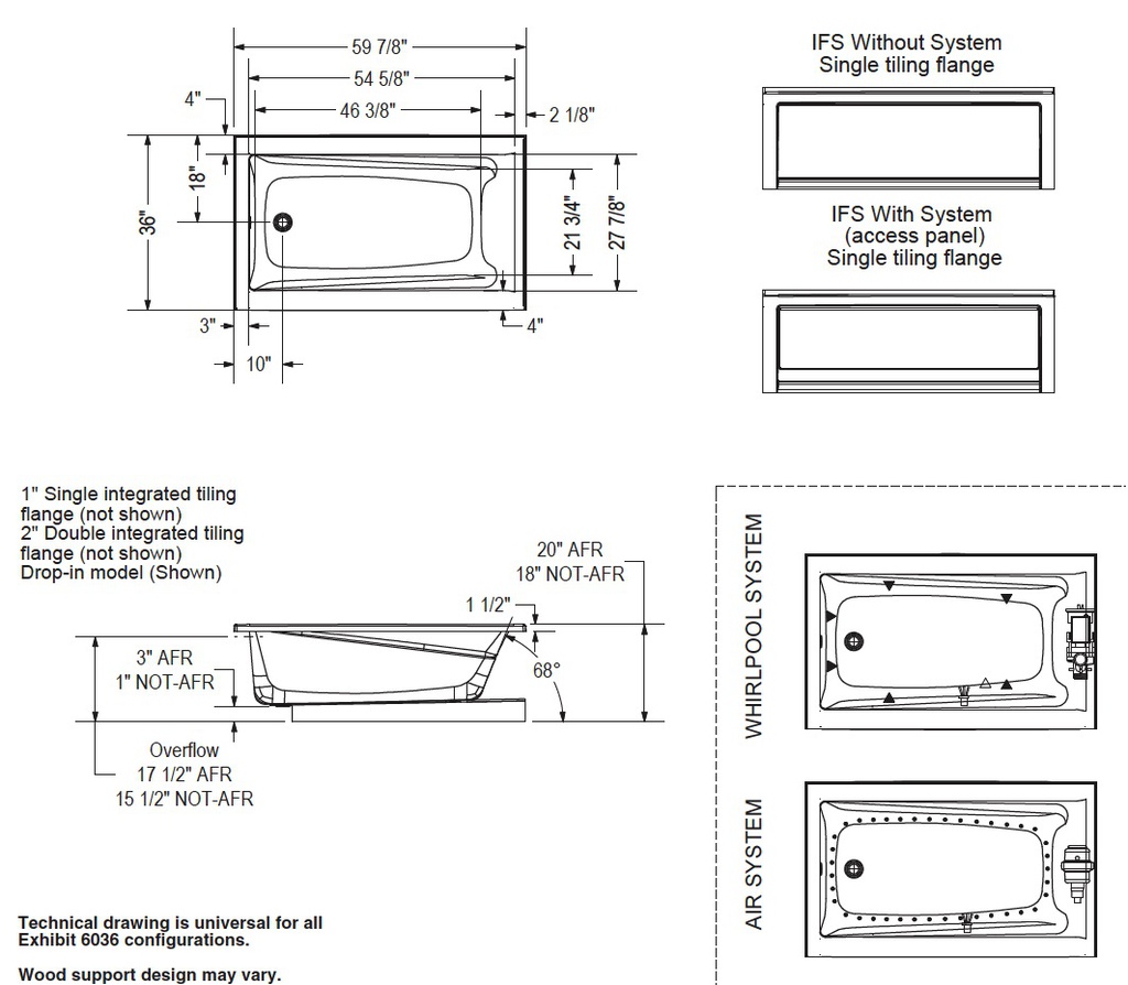 Maax 106228-R-001-001 Exhibit 6036 Ifs Dtf Whirlpool White