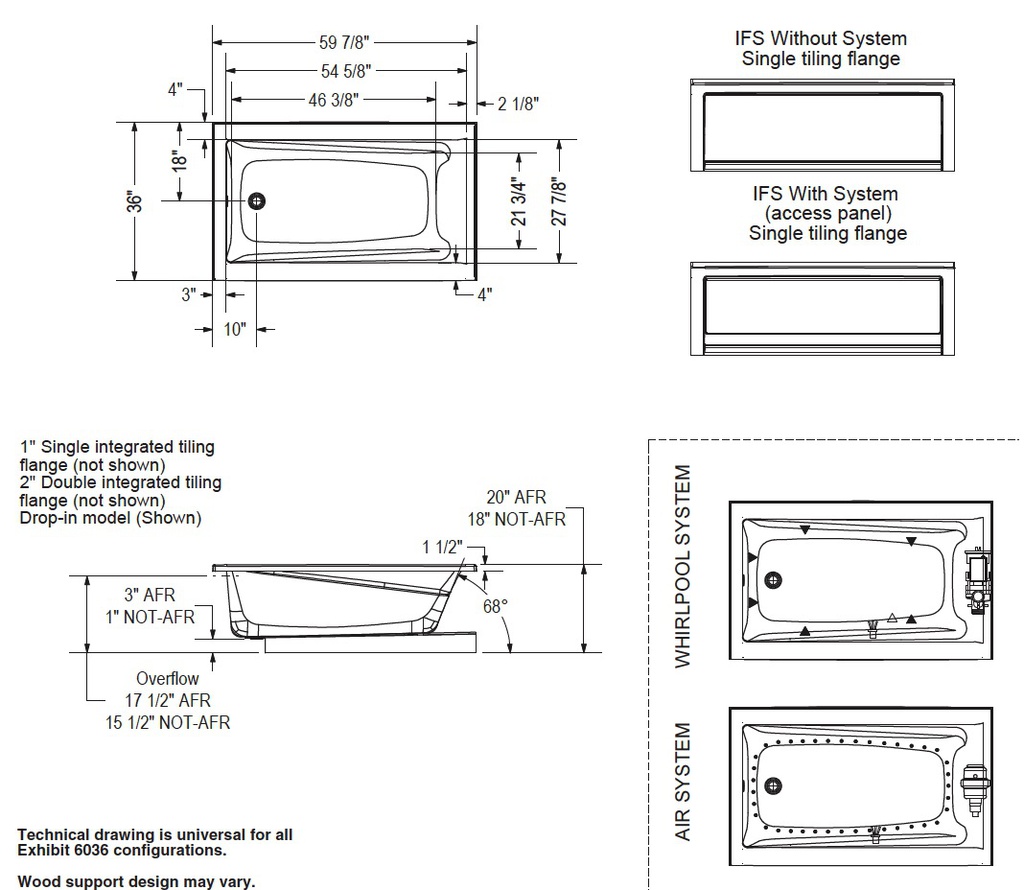Maax 106229-R-096-001 Exhibit 6036 Ifs Afr Dtf Comb. Whirl. & Aeroeffect White