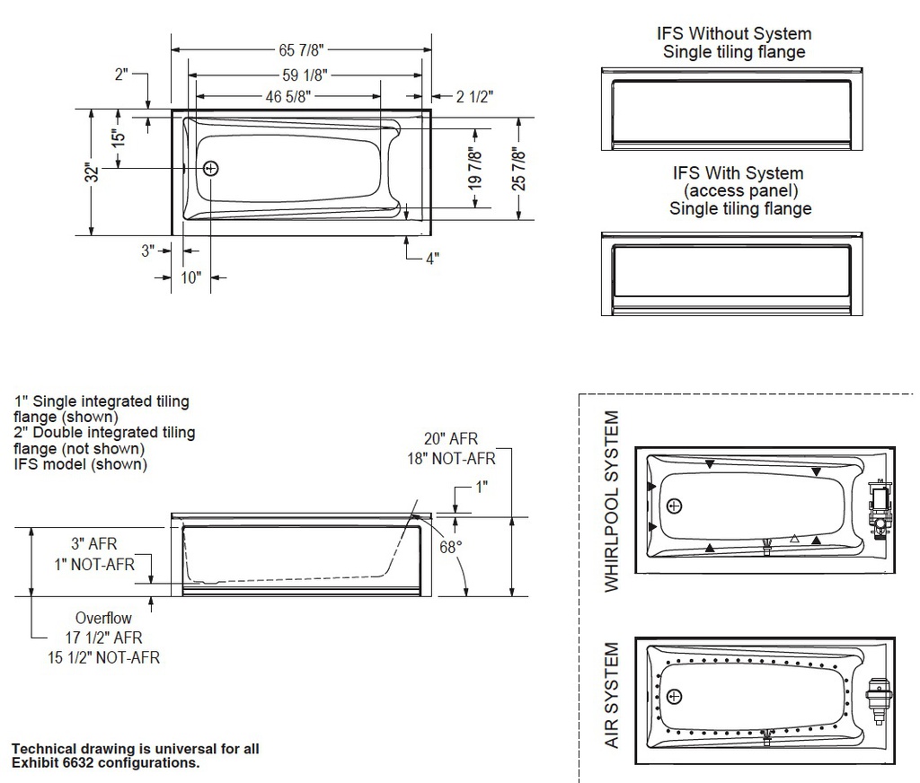 Maax 106234-R-001-001 Exhibit 6632 Ifs Dtf Whirlpool White