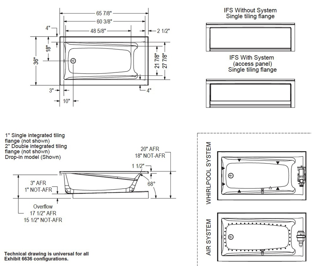 Maax 106238-L-001-001 Exhibit 6636 Ifs Afr Dtf Whirlpool White