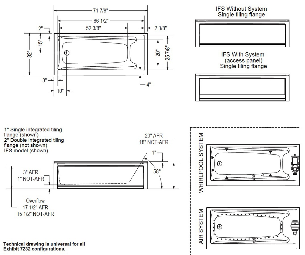 Maax 106240-L-001-001 Exhibit 7232 Ifs Dtf Whirlpool White