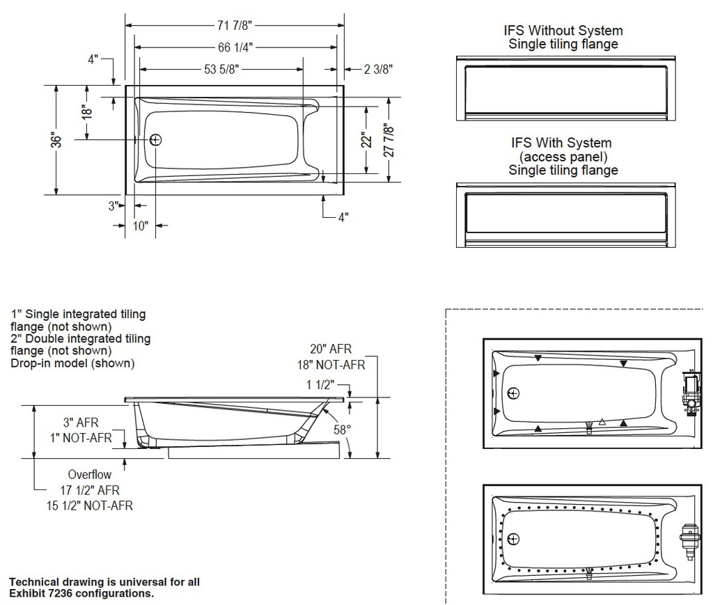 Maax 106243-R-001-001 Exhibit 7236 Ifs Dtf Whirlpool White