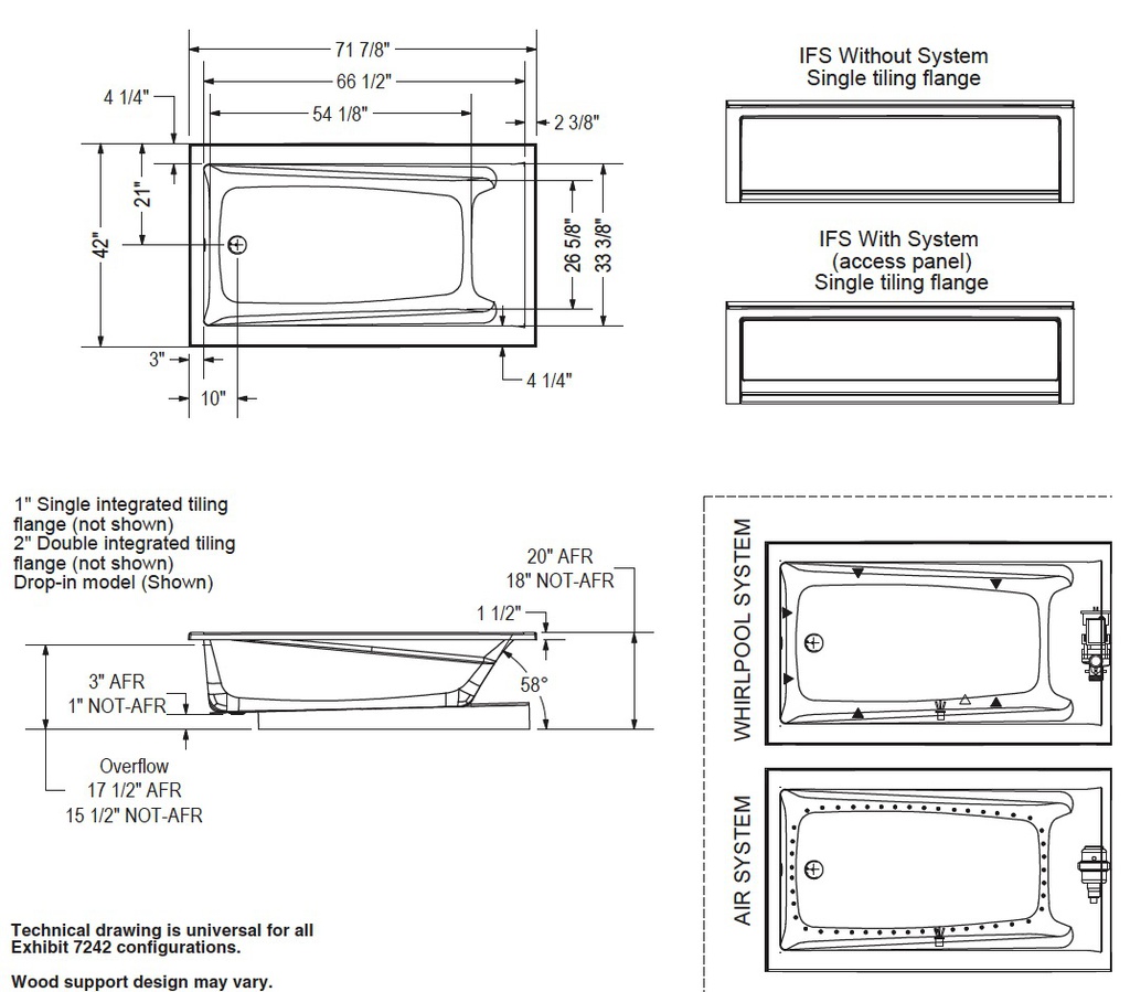Maax 106246-L-096-001 Exhibit 7242 Ifs Dtf Comb. Whirl. & Aeroeffect White