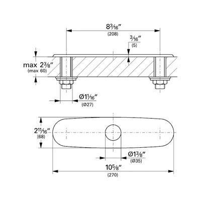 Grohe 07552SD0 10" Euro Escutcheon Real Steel 2