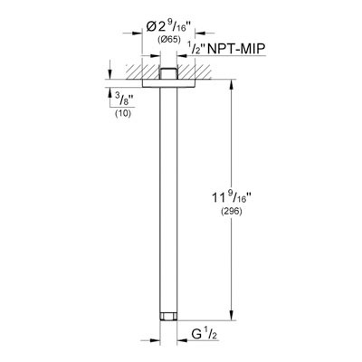 Grohe 28492EN0 Rainshower 12" Ceiling Shower Arm Brushed Nickel 2