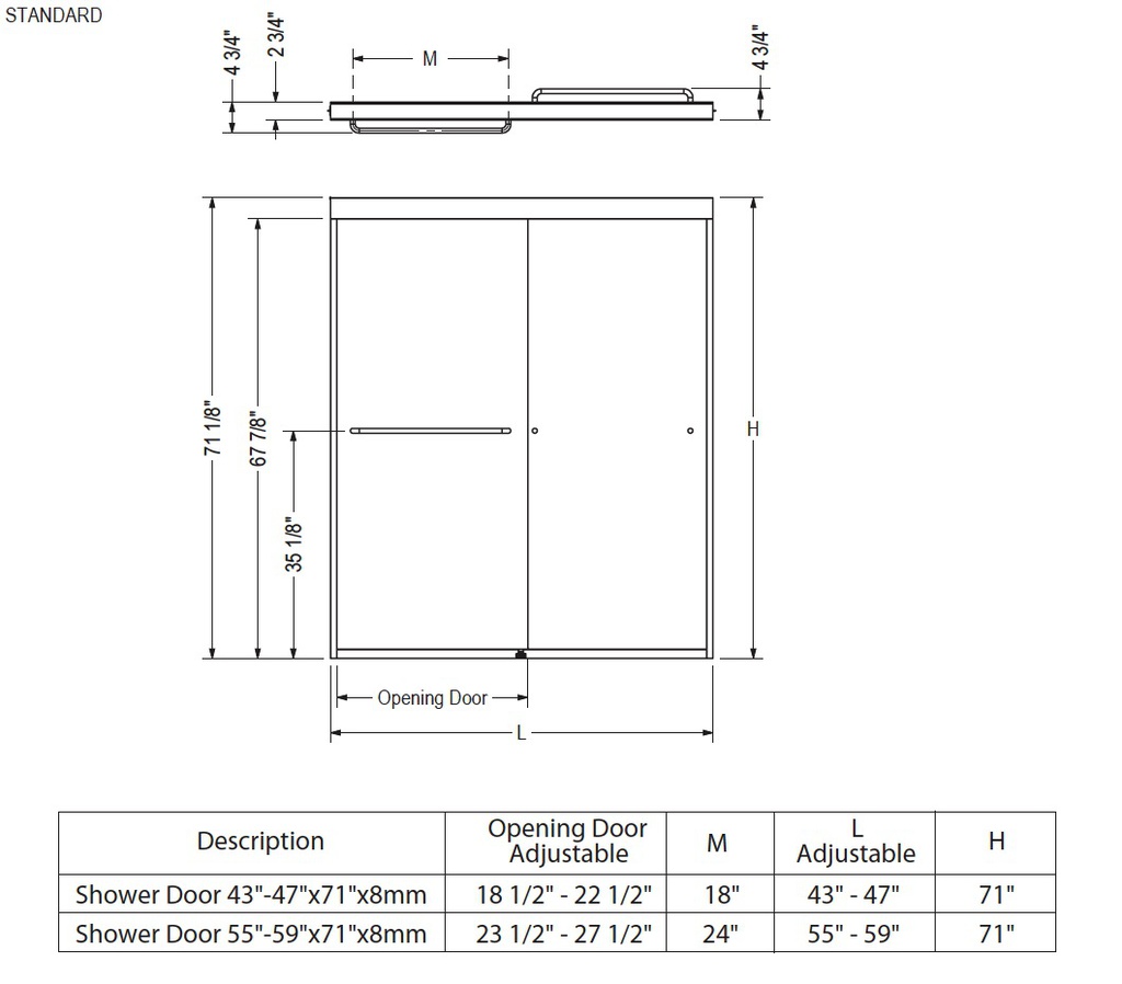 Maax 135675-900-172-000 Aura 8Mm Shower Door 55-59 X 71 8Mm Sc Clear Dark Bronze
