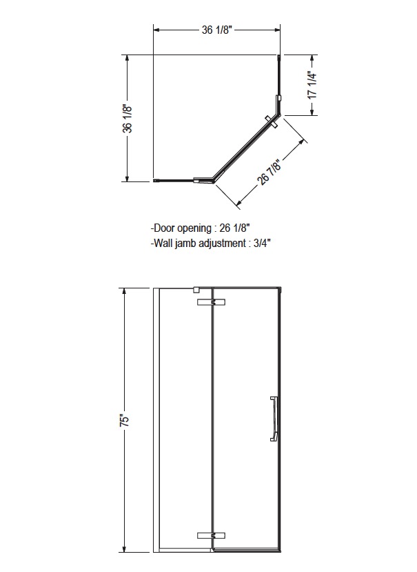 Maax 136315-900-173-000 Link Neo-Angle 3838 Door Clear Dark Bronze