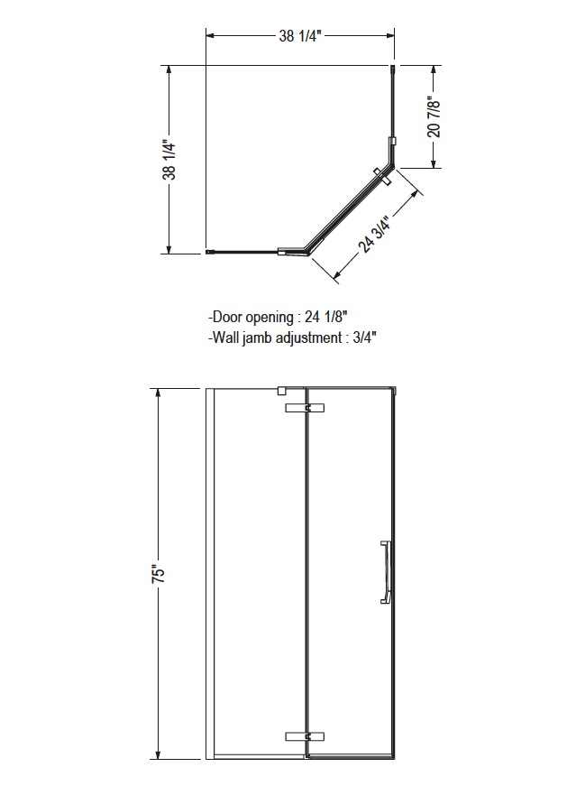 Maax 136321-900-173-000 Link Neo-Angle 4040 Door Clear Dark Bronze