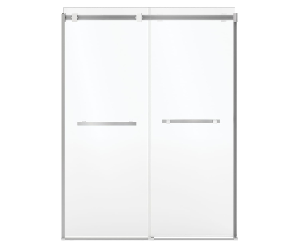 Maax 136955-810-280-000 Duel Alto 56-59 X 78 in. 8mm Bypass Shower Door for Alcove Installation with GlassShield glass in Chrome &amp; Matte White