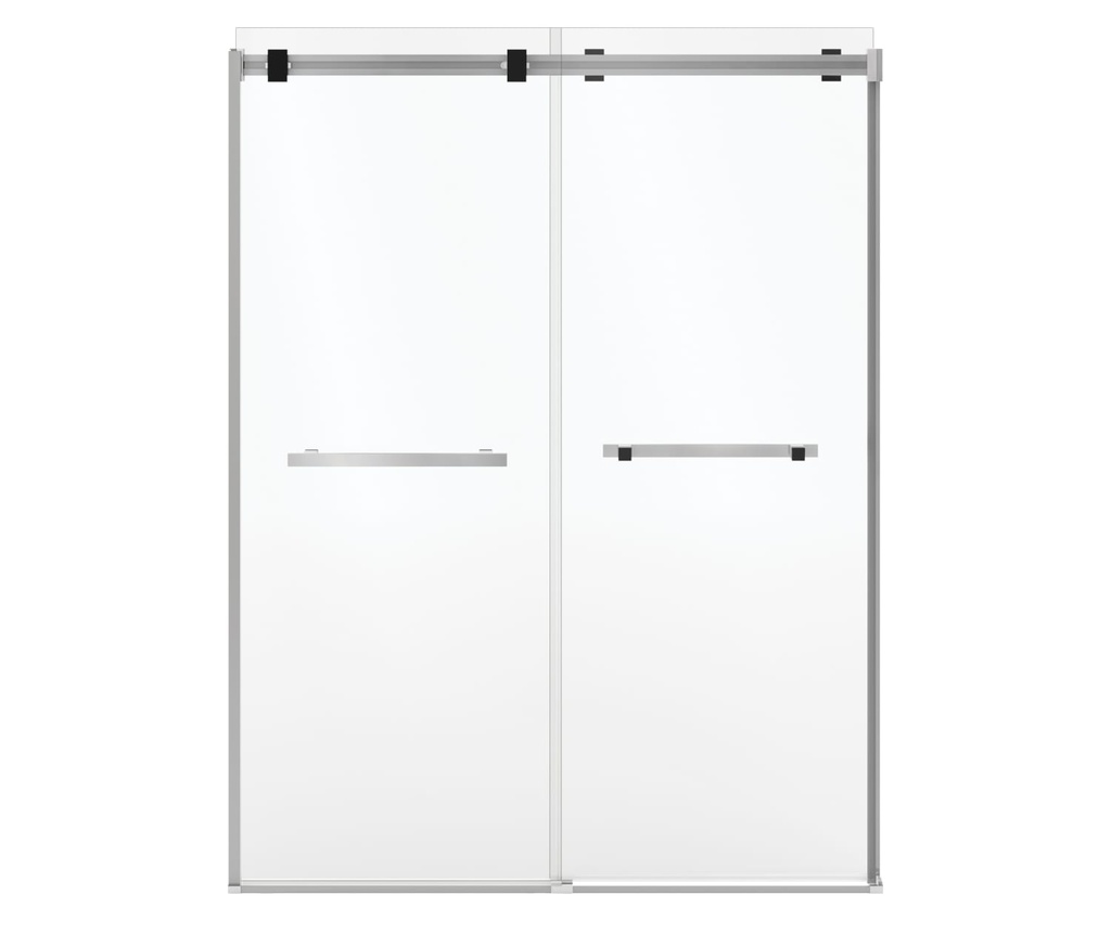 Maax 136955-810-350-000 Duel Alto 56-59 X 78 in. 8mm Bypass Shower Door for Alcove Installation with GlassShield glass in Chrome &amp; Matte Black