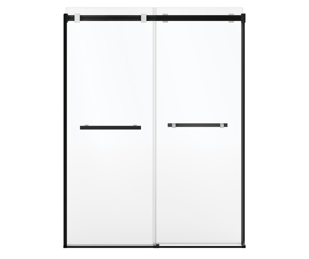Maax 136955-810-360-000 Duel Alto 56-59 X 78 in. 8mm Bypass Shower Door for Alcove Installation with GlassShield glass in Matte Black &amp; Chrome