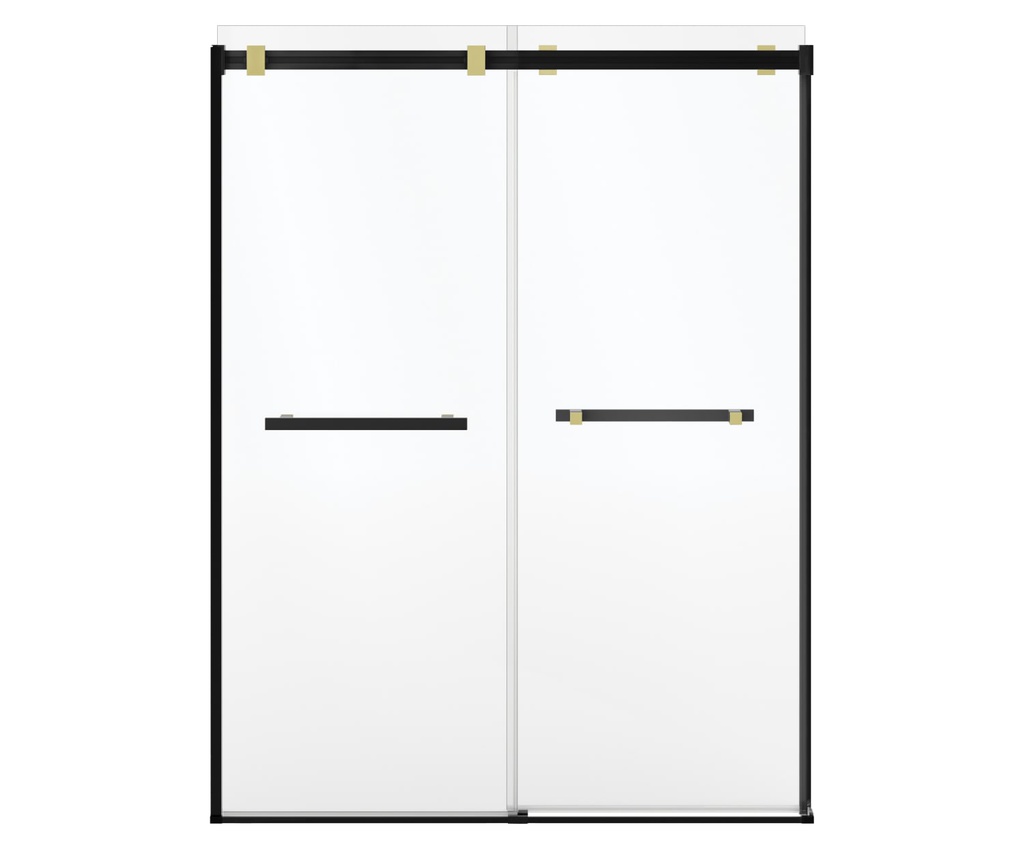 Maax 136955-810-380-000 Duel Alto 56-59 X 78 in. 8mm Bypass Shower Door for Alcove Installation with GlassShield glass in Matte Black &amp; Brushed Gold