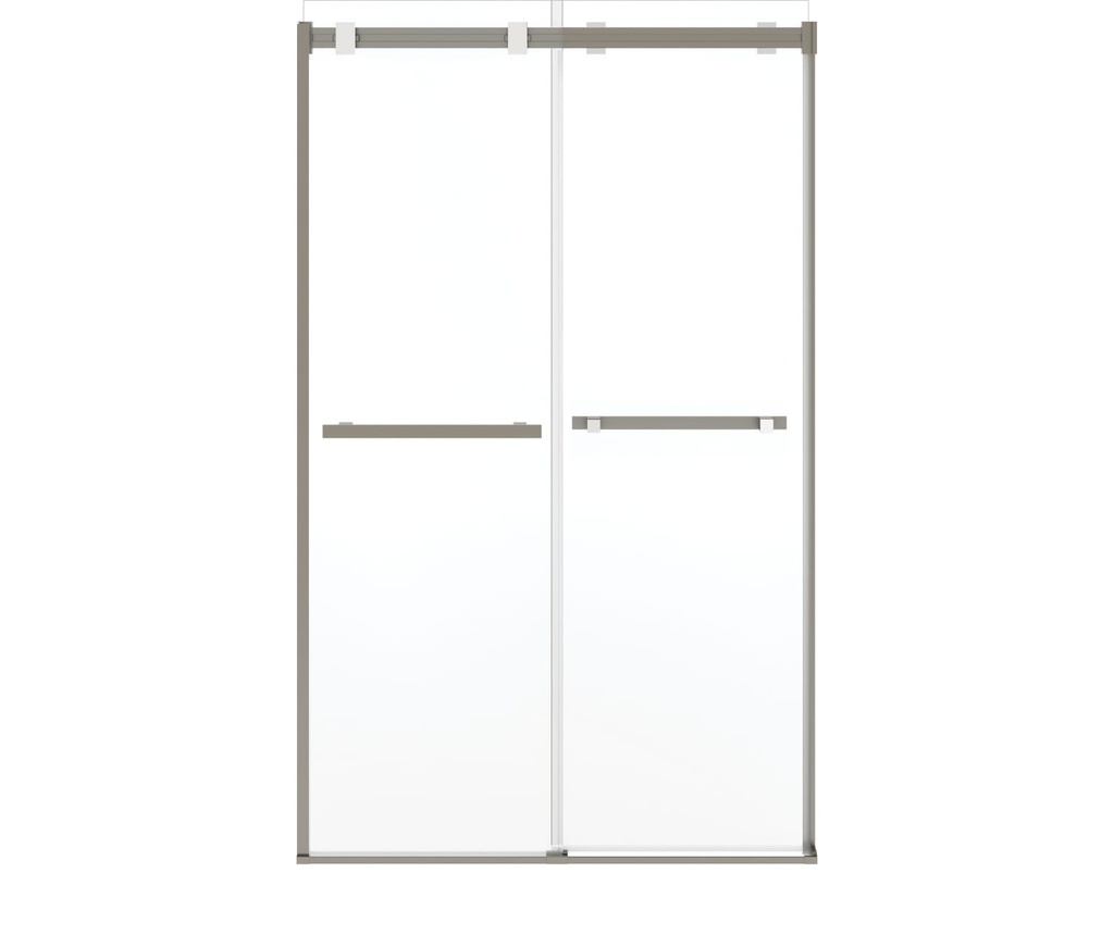 Maax 136956-810-290-000 Duel Alto 44-47 X 78 in. 8mm Bypass Shower Door for Alcove Installation with GlassShield glass in Brushed Nickel &amp; Matte White