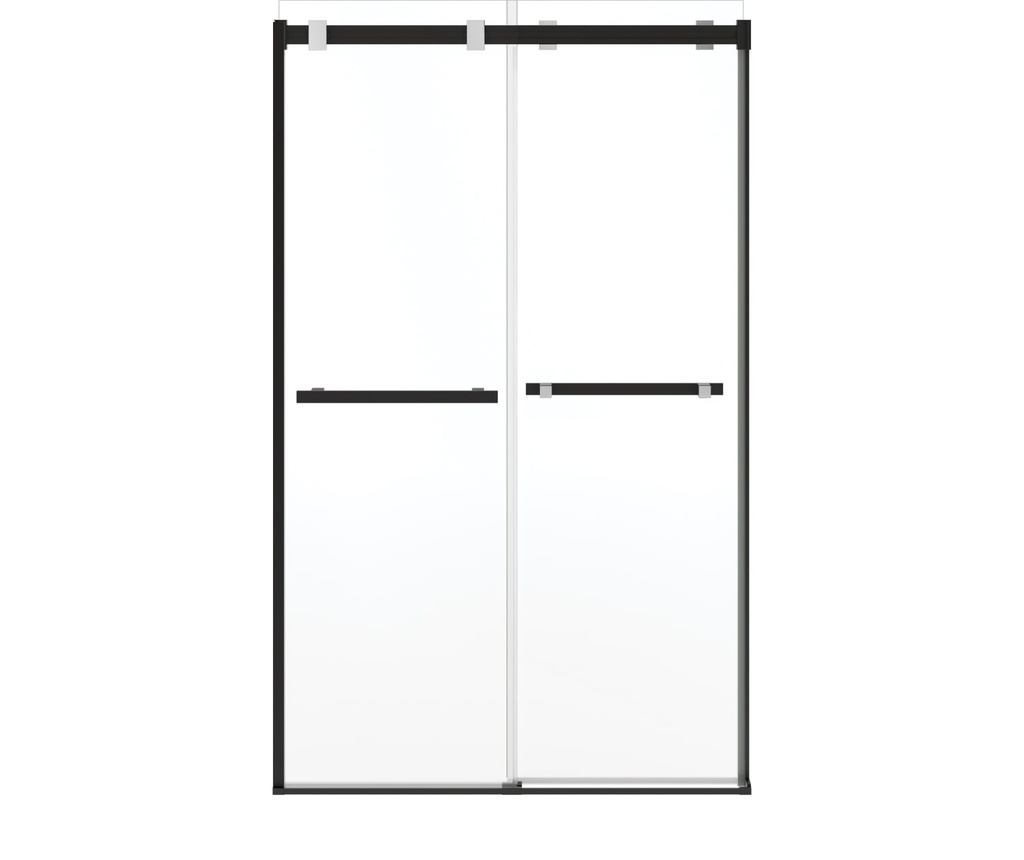 Maax 136956-810-360-000 Duel Alto 44-47 X 78 in. 8mm Bypass Shower Door for Alcove Installation with GlassShield glass in Matte Black &amp; Chrome