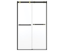Maax 136956-810-380-000 Duel Alto 44-47 X 78 in. 8mm Bypass Shower Door for Alcove Installation with GlassShield glass in Matte Black &amp; Brushed Gold
