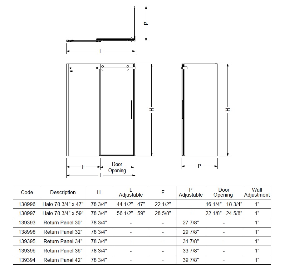 Maax 138998-900-305-000 Halo Return Panel 32 Clear Brushed Nickel