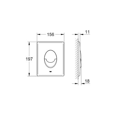 Grohe 38505P00 Skate Air Actuator Plate Matte Chrome 2