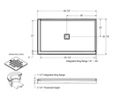 Maax 420033-503-001-000 B3X 6036 Acrylic Corner Right Shower Base with Center Drain in White
