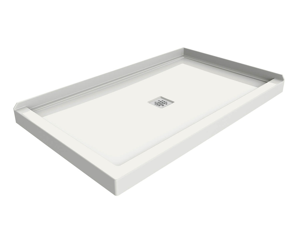 Maax 420033-543-001-000 B3X 6036 Acrylic Corner Right Shower Base with Anti-slip Bottom with Center Drain in White