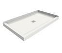 Maax 420033-543-001-000 B3X 6036 Acrylic Corner Right Shower Base with Anti-slip Bottom with Center Drain in White