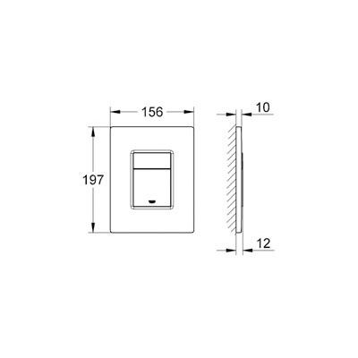 Grohe 38821000 Skate Cosmopolitan Actuator Plate Chrome 2