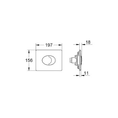 Grohe 38506P00 Skate Air Actuator Plate Matte Chrome 2