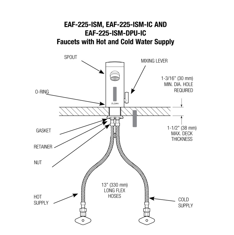 Sloan EAF-225-P-ISM Sensor Opp Faucet Lumino