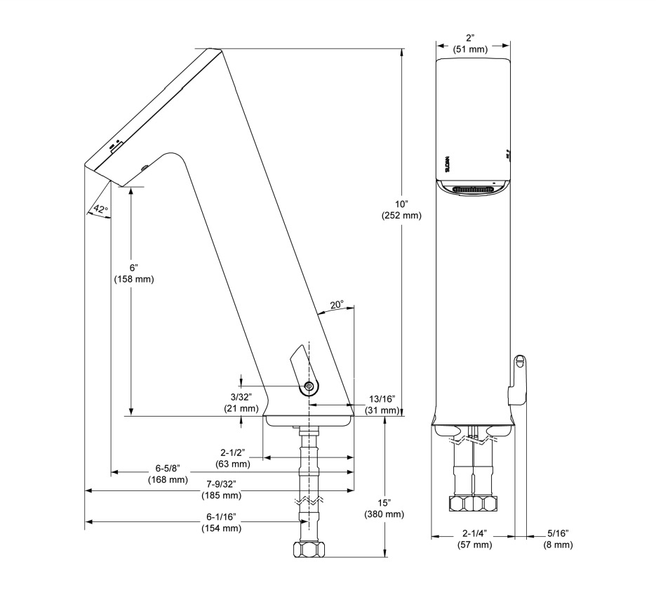 Sloan EFX-150.500.0000 Battery Ir Ism 0.5Gpm