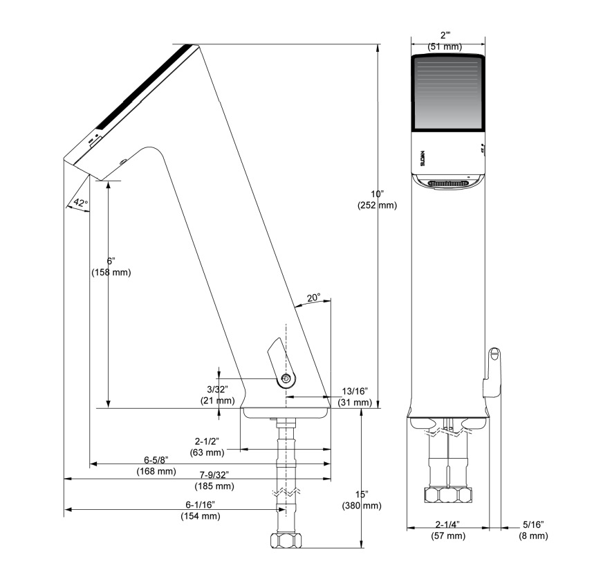 Sloan EFX-177.003.0000*3324302 Basys High Solar Lcd 1.5 Lam