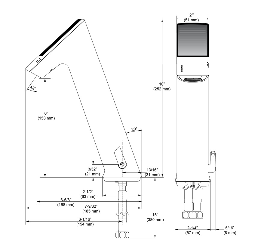 Sloan EFX-177.502.0000 Hise Rise Solar Faucet